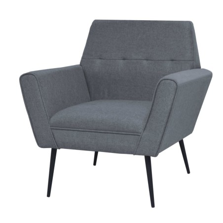 Fauteuil gris clair acier et tissu 