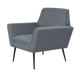 Fauteuil gris clair acier et tissu 