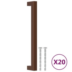 Poignées d'armoire 20 pcs bronze 192 mm acier inoxydable 