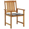 Chaises de jardin avec coussins lot de 2 Bois d'acacia massif 