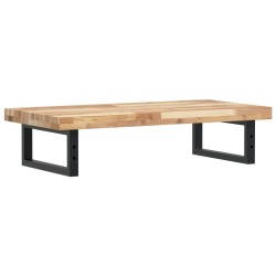 Étagère de vasque murale acier et bois massif d'acacia 