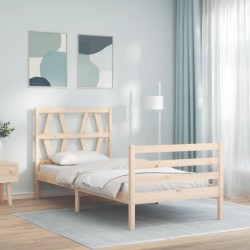 Cadre de lit sans matelas bois massif 
