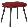 Chaise de relaxation avec tabouret Rouge bordeaux Tissu 