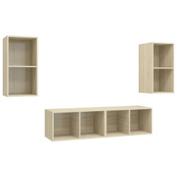 Meubles TV muraux 4 pcs Chêne sonoma Bois d'ingénierie 