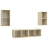 Meubles TV muraux 4 pcs Chêne sonoma Bois d'ingénierie 