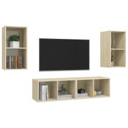 Meubles TV muraux 4 pcs Chêne sonoma Bois d'ingénierie 