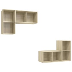 Meubles TV muraux 4 pcs Chêne sonoma Bois d'ingénierie 
