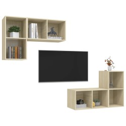 Meubles TV muraux 4 pcs Chêne sonoma Bois d'ingénierie 