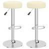 Tabourets de bar lot de 2 crème tissu 