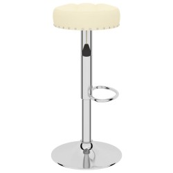 Tabourets de bar lot de 2 crème tissu 
