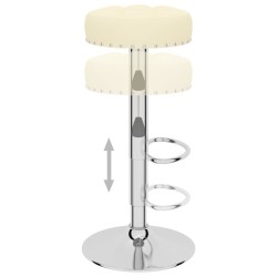 Tabourets de bar lot de 2 crème tissu 