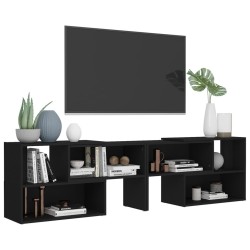Meuble TV Noir 149x30x52 cm Bois d'ingénierie 