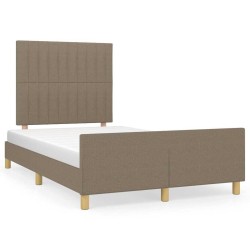 Cadre de lit sans matelas taupe 120x190 cm tissu 