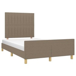 Cadre de lit sans matelas taupe 120x190 cm tissu 