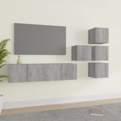 Ensemble de meubles TV 6 pcs Sonoma gris Bois d'ingénierie 