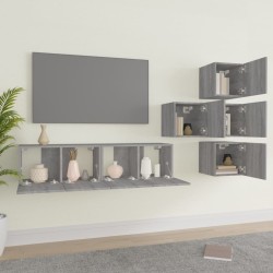 Ensemble de meubles TV 6 pcs Sonoma gris Bois d'ingénierie 