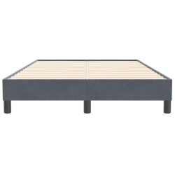 Cadre de lit sans matelas gris foncé 120x210 cm velours 