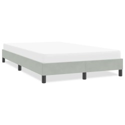 Cadre de lit sans matelas gris clair 120x210 cm velours 