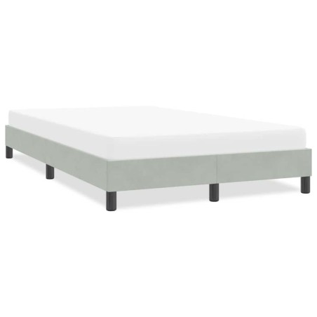 Cadre de lit sans matelas gris clair 120x210 cm velours 