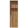 Armoire de salle de bain étroite avec roulettes chêne artisanal 