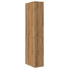 Armoire de salle de bain étroite avec roulettes chêne artisanal 