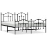 Cadre de lit métal sans matelas avec pied de lit noir 180x200cm 
