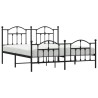 Cadre de lit métal sans matelas avec pied de lit noir 180x200cm 