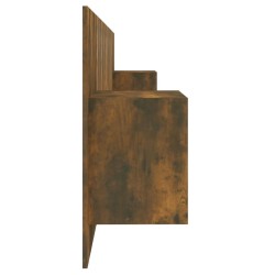 Tête de lit avec armoires Chêne fumé Bois d'ingénierie 