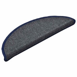 Tapis d'escalier 30 pcs gris foncé et bleu 56x17x3 cm 