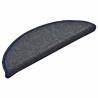 Tapis d'escalier 30 pcs gris foncé et bleu 56x17x3 cm 