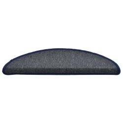 Tapis d'escalier 30 pcs gris foncé et bleu 56x17x3 cm 