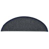 Tapis d'escalier 30 pcs gris foncé et bleu 56x17x3 cm 