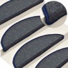 Tapis d'escalier 30 pcs gris foncé et bleu 56x17x3 cm 