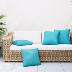 Coussins décoratifs lot de 4 turquoise 60x60 cm tissu 