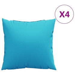 Coussins décoratifs lot de 4 turquoise 60x60 cm tissu 