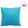 Coussins décoratifs lot de 4 turquoise 60x60 cm tissu 
