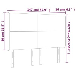 Tête de lit à LED Crème 147x16x118/128 cm Tissu 