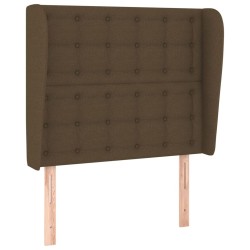 Tête de lit avec oreilles Marron foncé 93x23x118/128 cm Tissu 
