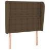 Tête de lit avec oreilles Marron foncé 93x23x118/128 cm Tissu 