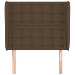 Tête de lit avec oreilles Marron foncé 93x23x118/128 cm Tissu 