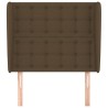 Tête de lit avec oreilles Marron foncé 93x23x118/128 cm Tissu 