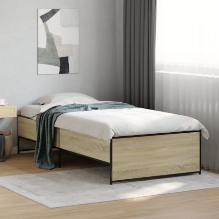 Cadre de lit sans matelas chêne sonoma 90x200 cm 