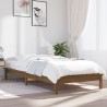 Cadre de lit sans matelas marron miel 90x200 cm bois massif 