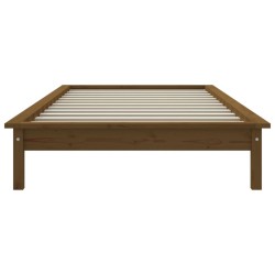 Cadre de lit sans matelas marron miel 90x200 cm bois massif 