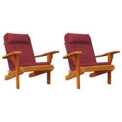 Coussins de chaise adirondack lot de 2 rouge bordeaux 