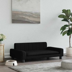 Lit pour chien noir 90x53x30 cm tissu 