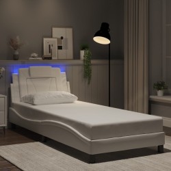 Cadre de lit avec LED sans matelas blanc 80x200 cm 