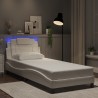 Cadre de lit avec LED sans matelas blanc 80x200 cm 