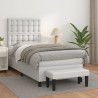 Sommier à lattes de lit avec matelas Blanc 90x200 cm Similicuir 