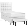 Sommier à lattes de lit avec matelas Blanc 90x200 cm Similicuir 